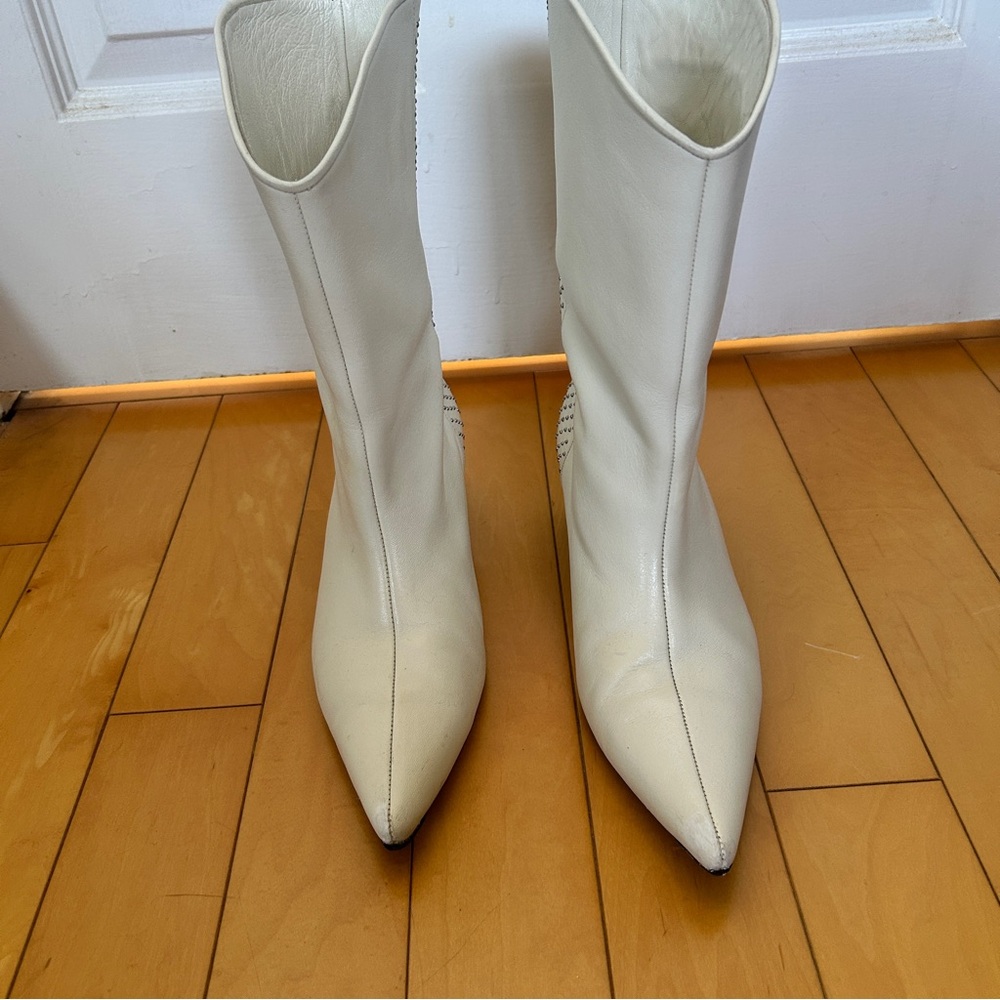 Anine Bing Reagan white leather boots, size 9 - Picture 6 of 16